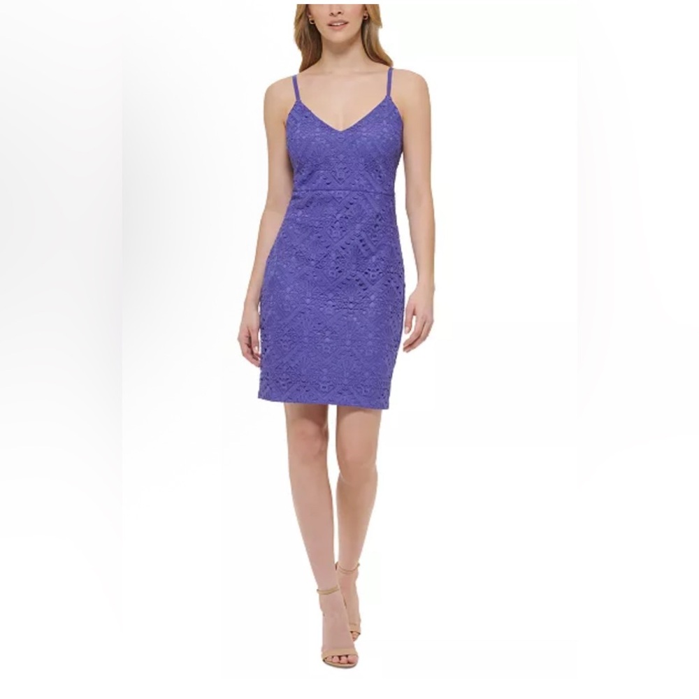 GUESS Purple Lace‎ Sheath Dress Size 6 NWT